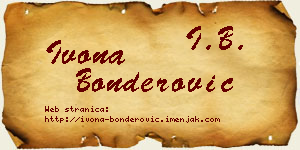 Ivona Bonderović vizit kartica